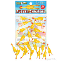 ITTY BITTY Rubber Chickens - 12 Piece Tiny Party Toy Decorations ~ Archie McPhee