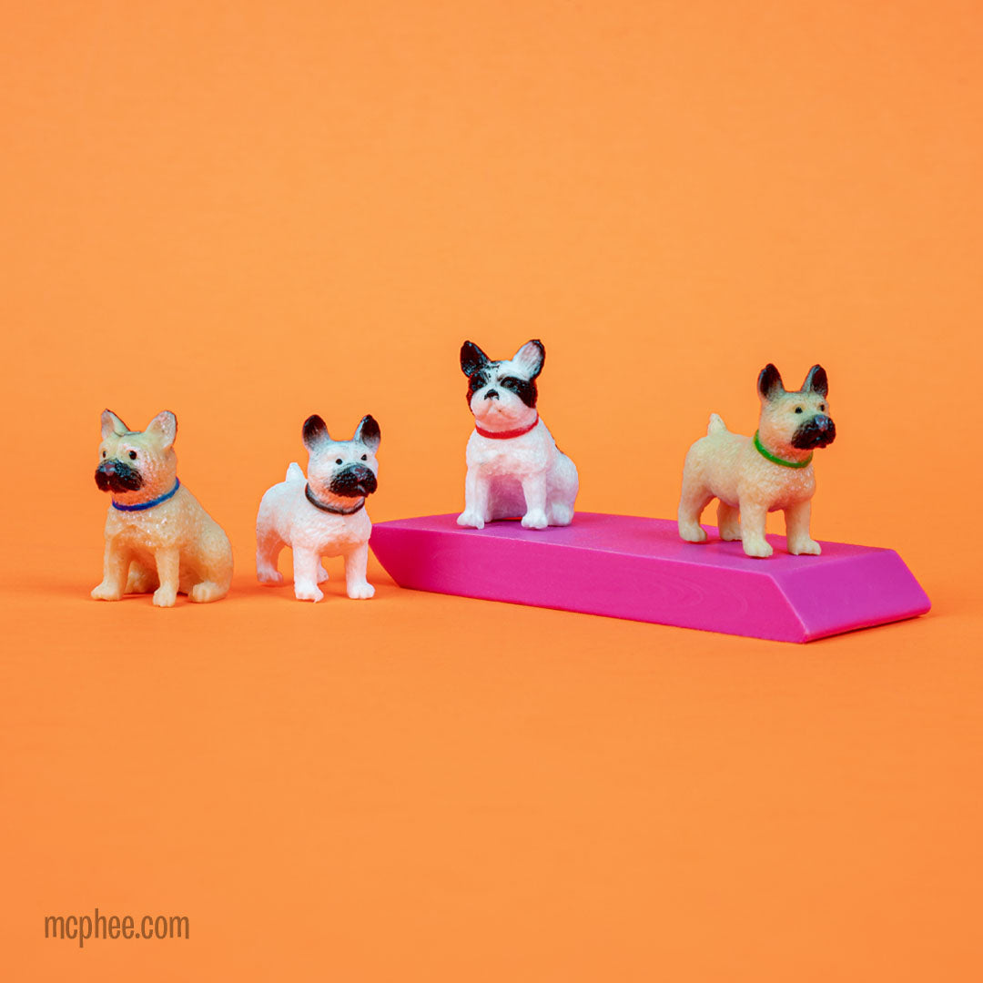 Itty Bitty French Bulldogs (Bag of 8) - Tiny Cute Dog Figurines - Archie McPhee