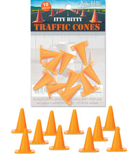 Itty Bitty Traffic Cones (Bag of 10) - Construction Figurine Toys -Archie McPhee