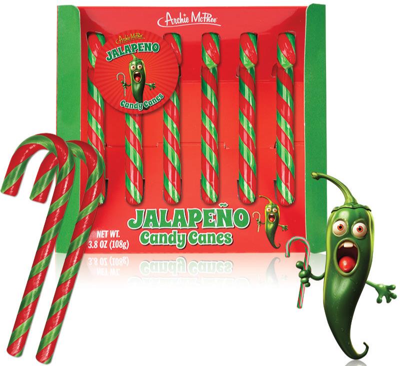 Jalapeño Pepper Spicy Hot Candy Canes Christmas Holiday Fun Gag - Archie McPhee