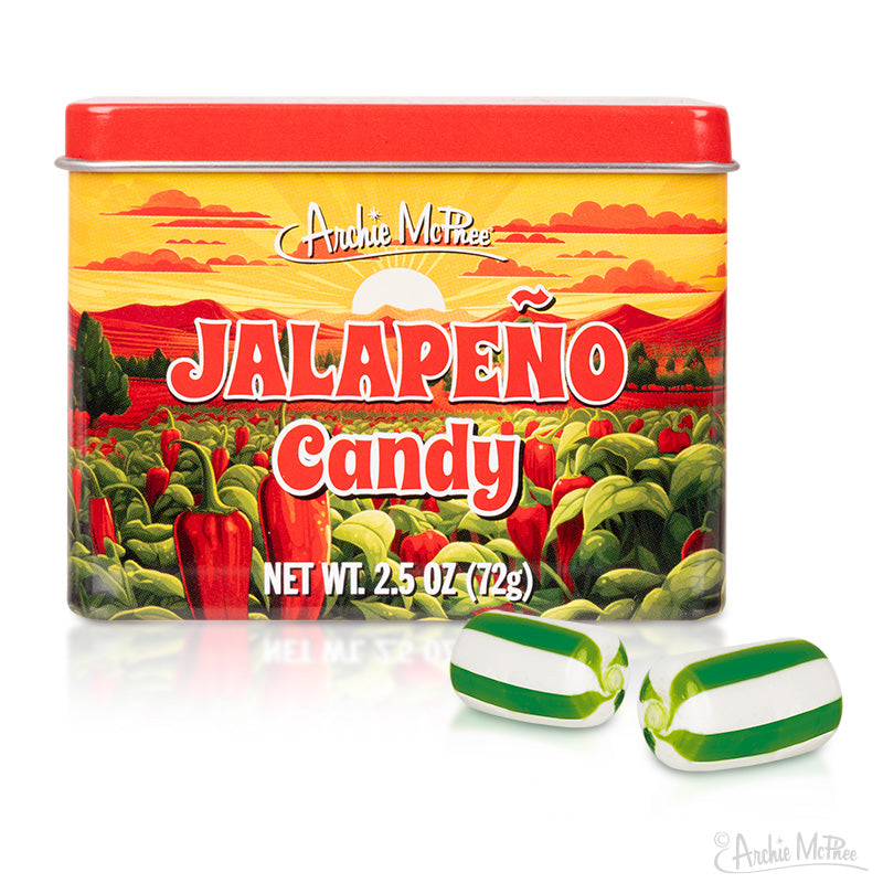 🌶️ Jalapeño Flavored Hard Candy in Tin 2.5 oz – Spicy Pepper Novelty Gag Gift🔥 - Archie McPhee