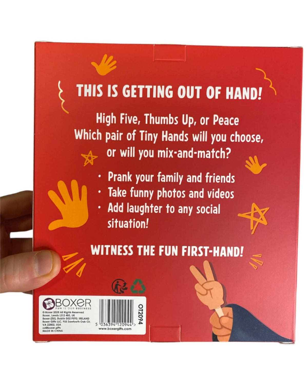 Tiny Hands Prank Set (6 Pack) Mini Finger Hands Peace Thumbs Up Wave Gag Gift 😂