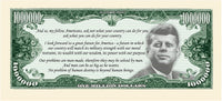 1000 TOTAL JFK John F. Kennedy Commemorative Million Dollar Money Novelty Bills