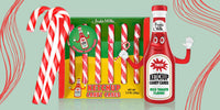 KETCHUP Candy Canes - GROSS NASTY! Gag Prank Joke Christmas Gift - Archie McPhee