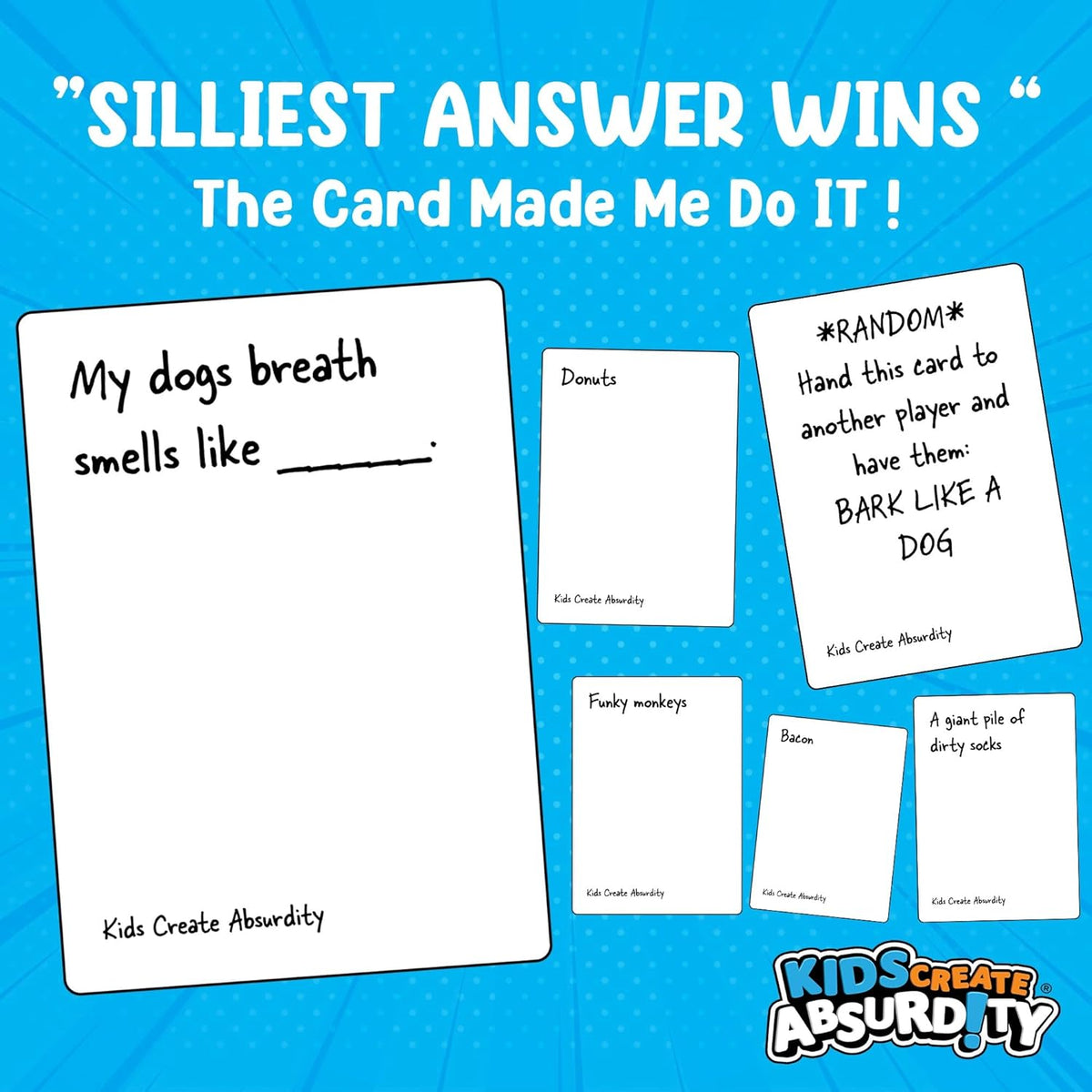 👨‍👩‍👧‍👦 Kids Create Absurdity Funny Card Game for Childs Kids Family Game 😂