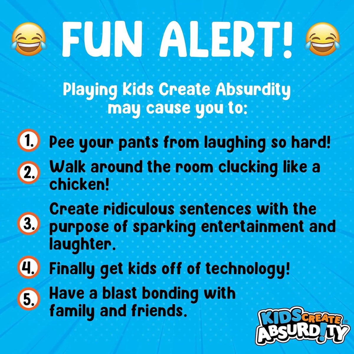 👨‍👩‍👧‍👦 Kids Create Absurdity Funny Card Game for Childs Kids Family Game 😂