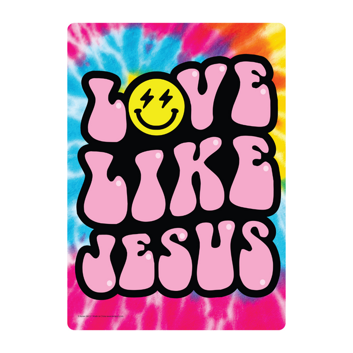 Metal Tin Sign "LOVE * LIKE * JESUS" Pop Art Graffiti Tie-dye Wall Decor #G-101