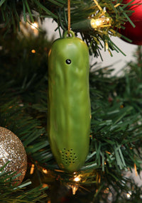 YODELLING Lucky Christmas Pickle Ornament - Musical Sounds - Archie McPhee