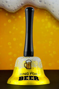 Golden " Ring for BEER " Hand Bell - Gag Joke Bar Pub Office Desk Kitchen Room