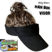 Man Bun Sun Visor Hat - Hair Costume Prop Cap -  The Original Billy-Bob