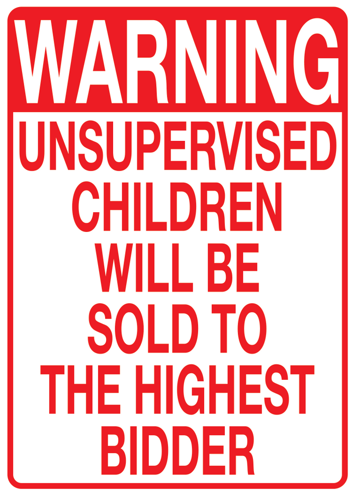 Warning: Unsupervised Will Be Shot Fridge Magnet Decor - 3.5" x 2.5" Made in USA