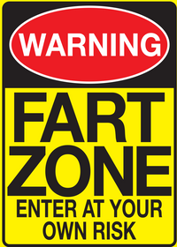 Warning: FART ZONE Fridge Magnet Kitchen Home Decor - 3.5" x 2.5" Made in USA