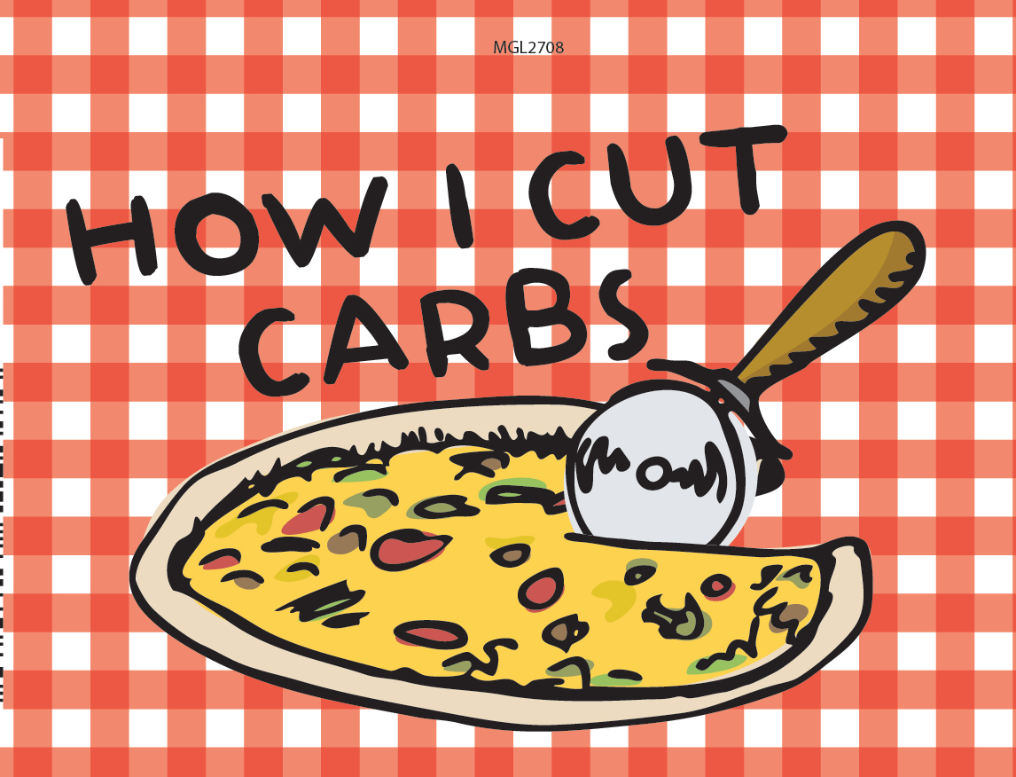 PIZZA "How I Cut Carbs" Fridge Magnet Kitchen Decor - 3.5" x 2.5" Made in USA