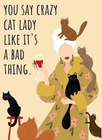 Crazy Cat Lady Fridge Magnet Kitchen Home Decor - 3.5" x 2.5" Made in USA