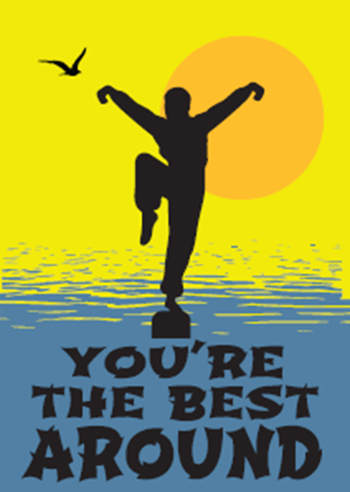 You're The Best Around Karate Kid Fridge Magnet Decor - 3.5" x 2.5" Made in USA