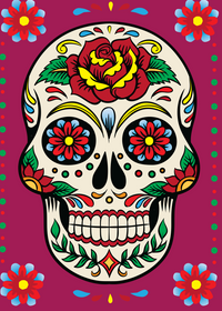 Mexican Sugar Skull Fridge Magnet Kitchen Home Decor - 3.5" x 2.5" Made in USA