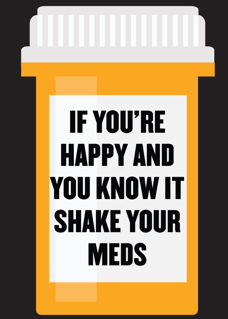 Prescription "Shake Your Meds" Fridge Magnet Decor - 3.5" x 2.5" Made in USA