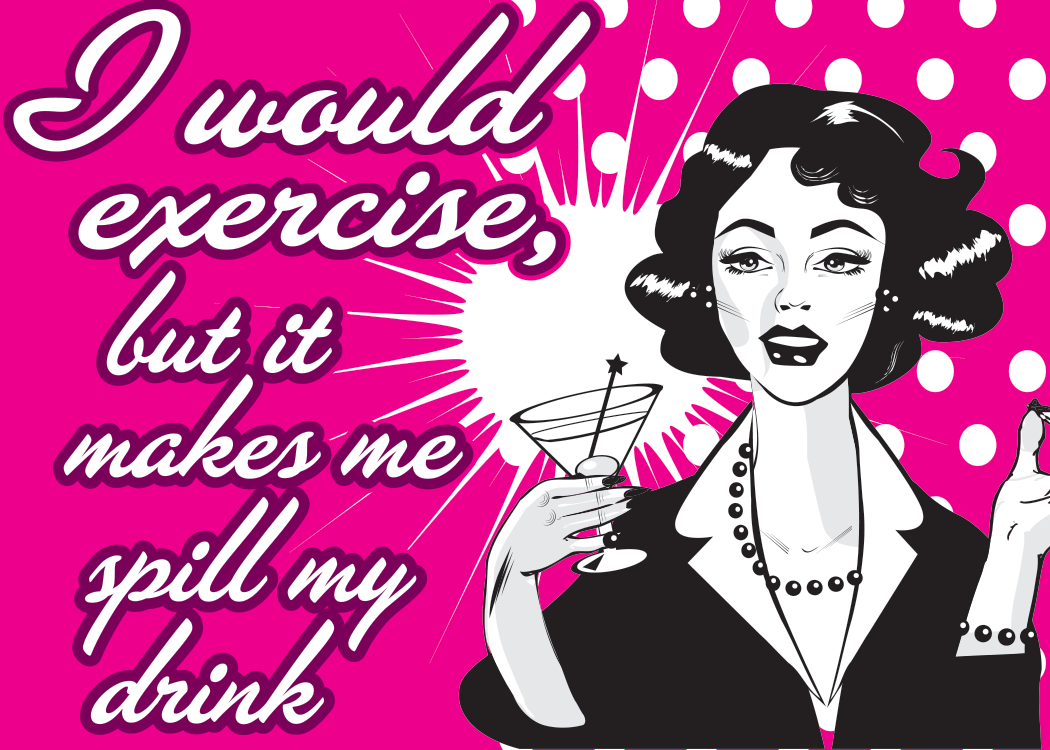 Exercise? I Could Spill My Drink Fridge Kitchen Magnet - 3.5" x 2.5" Made in USA