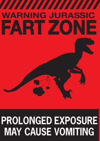 Jurassic Fart Zone Fridge Magnet Kitchen Home Decor - 3.5" x 2.5" Made in USA