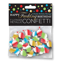 Middle Finger Happy F%#king Birthday Metallic Confetti Funny Naughty Party Bling