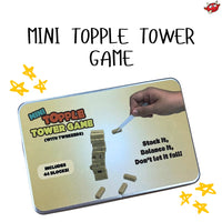 🧱 Mini Topple Tower Game With Tweezers 🎯 Tiny Block Stacking Travel Challenge