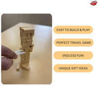 🧱 Mini Topple Tower Game With Tweezers 🎯 Tiny Block Stacking Travel Challenge