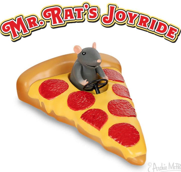 Mr. Rat's Joyride: Funny Pepperoni-Powered Pizza Car Pull Back Toy Archie McPhee