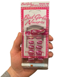 20-Piece Bad Girls Press-On Nails Set – Naughty Adult Novelty Gift for Women