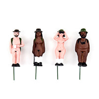 4-pk Mini Naked Ramblers Planter Figurines - Cheeky Plant Pot Marker Decorations