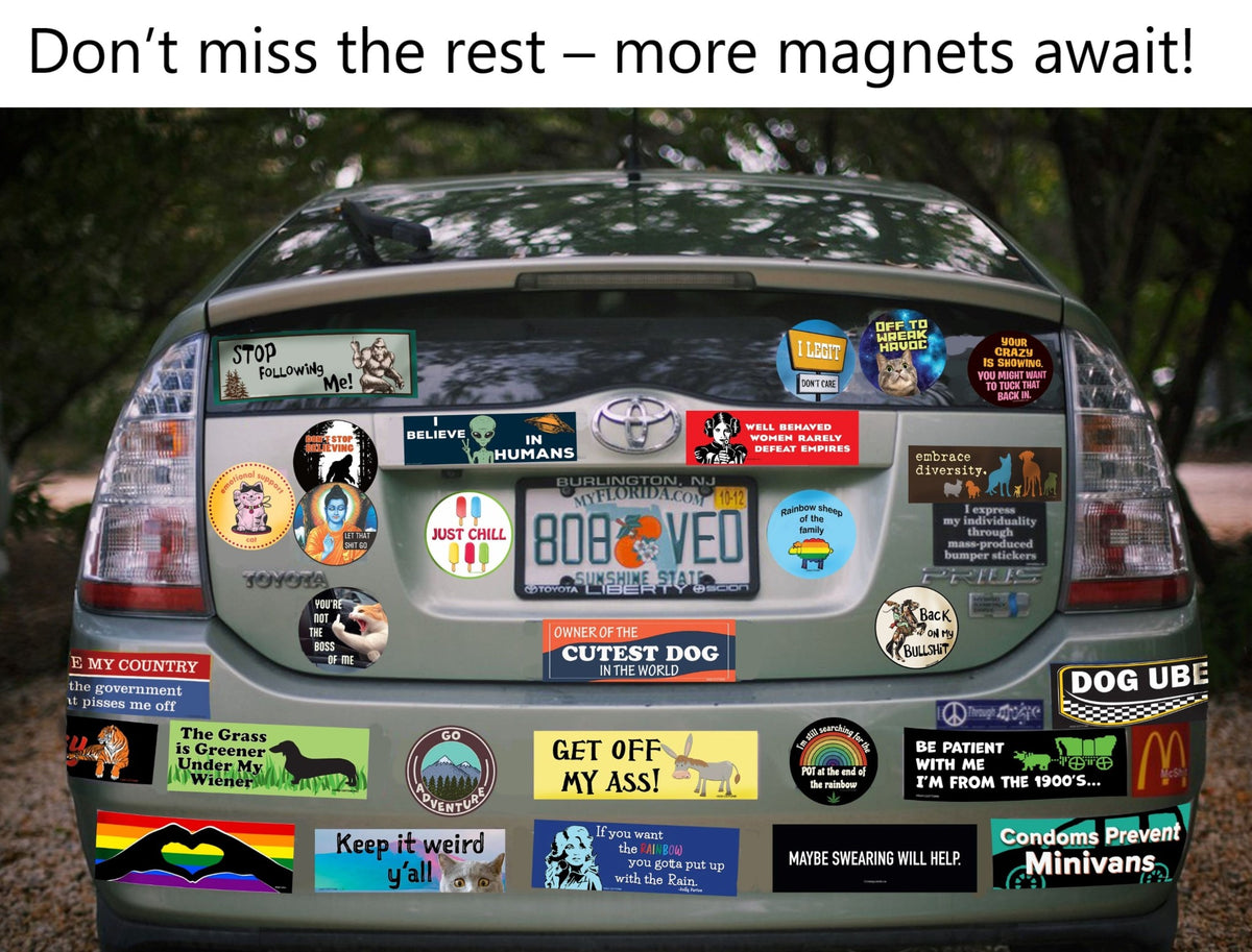 "Condoms Prevent Minivans" 👨‍👩‍👧‍👦 🚐 😂 Funny Bumper Car Magnet | USA Made