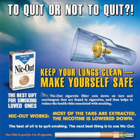 1 filtro Nic Out para paquete de cigarrillos, elimina el alquitrán, deja de fumar (30 filtros)