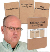 GRUMPY 3PK Annoyed Rant Journal Notebook Diary Sketchbooks - Archie McPhee