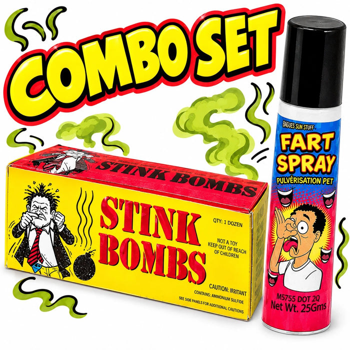 💨 Fart Spray + Stink Bomb Combo Pack – Double the Stench, Double the Laughs