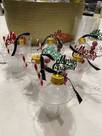 Festive Boozeballs - 6PK Christmas Ornament Shot Glass Party Decorations