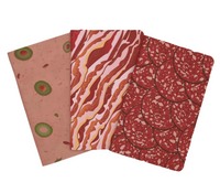 3PK Lunch Meat Notebook Journals School Kitchen Note Pad Set - Archie McPhee