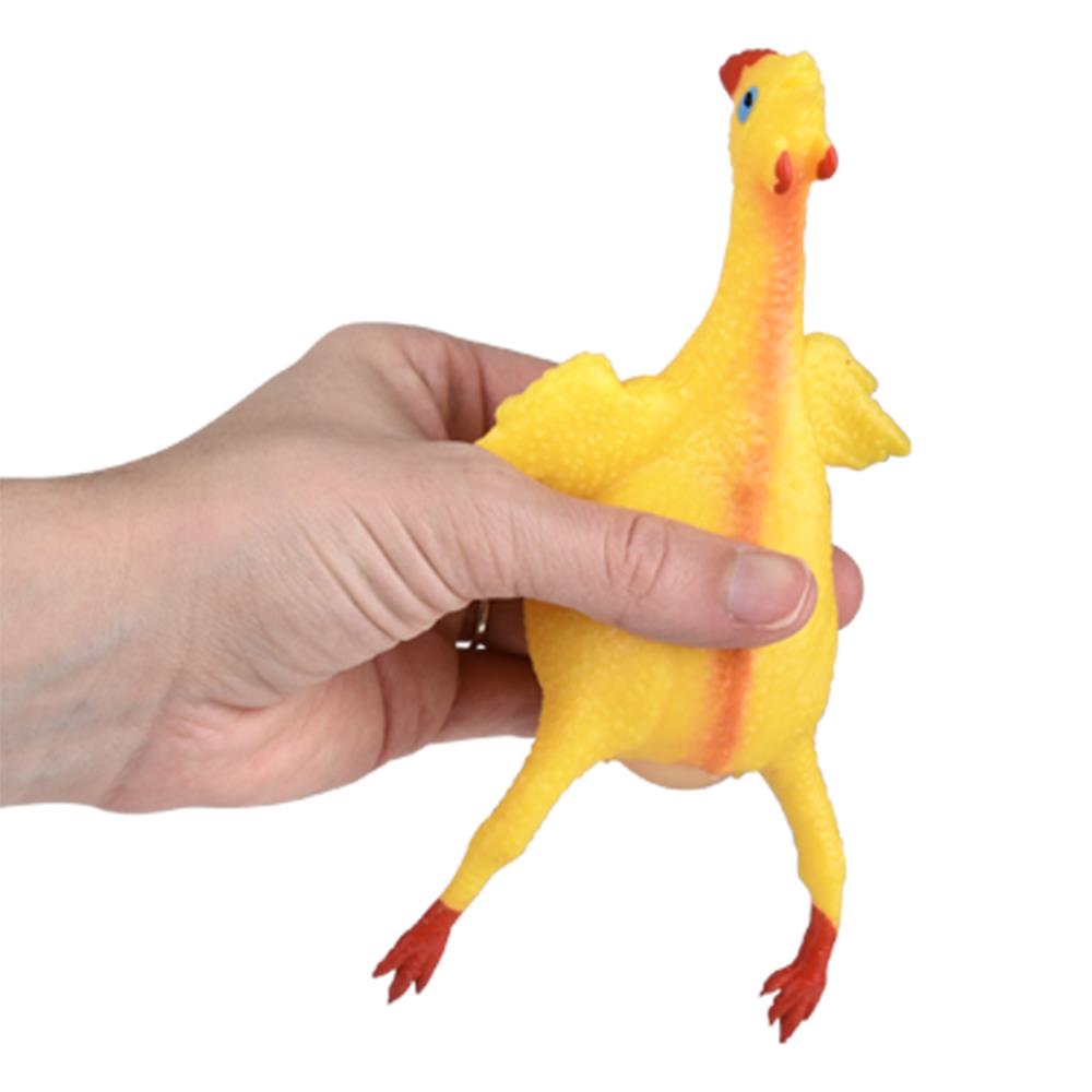 Chicken N' Egg Squeeze Stress Squishy Toy - Hidden Egg Pops out!  Classic Gag