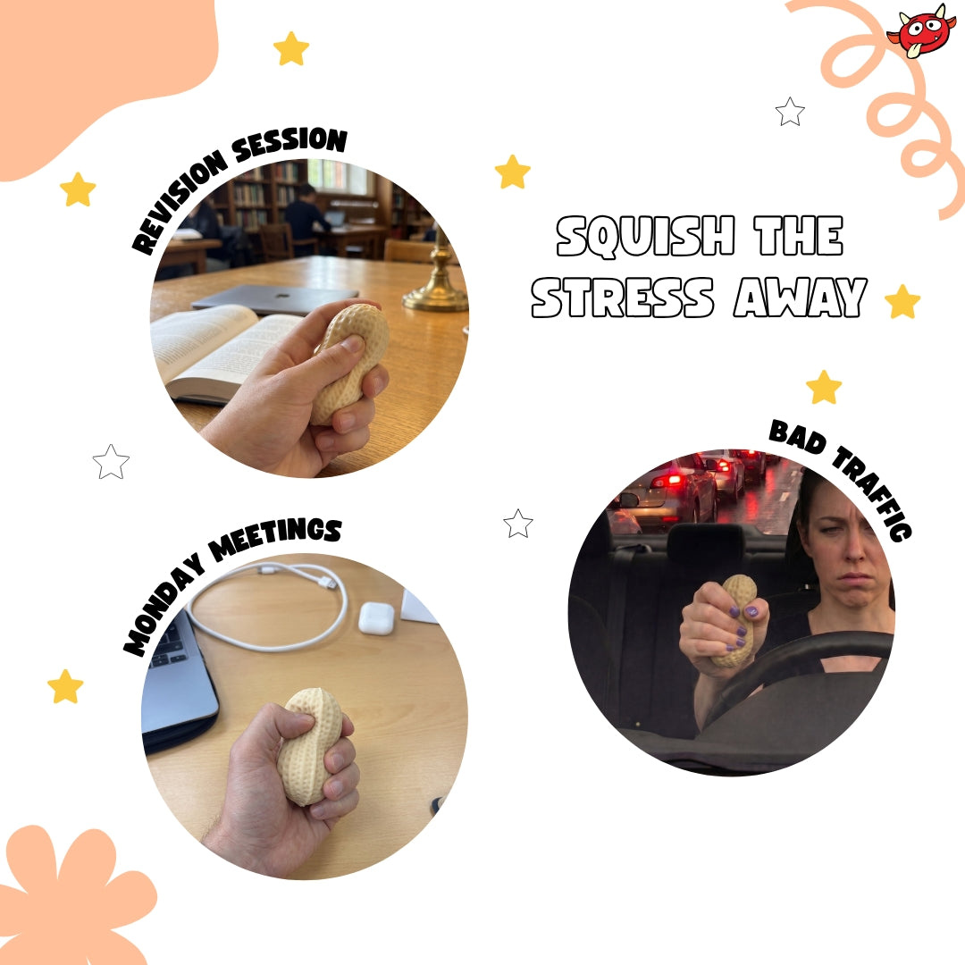 Share 🥜 Stress Nuts Squishy Peanut Stress Ball Funny Gag Gift Office Desk Fidget Toy