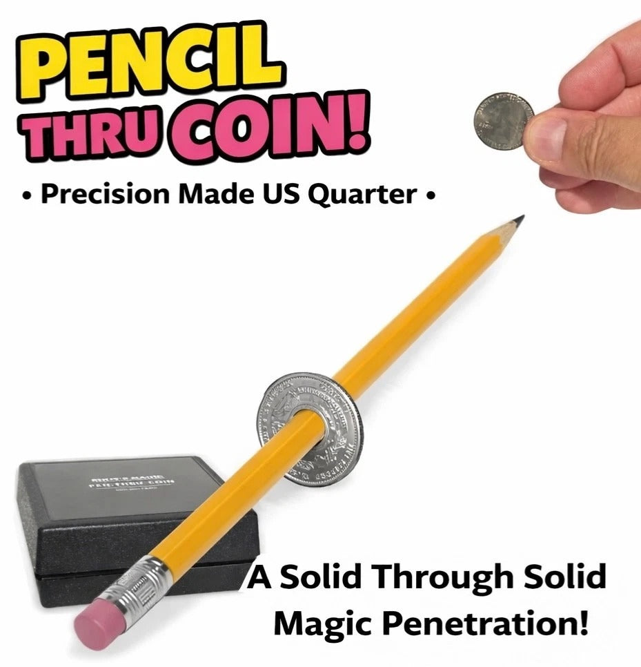 ✨ Pen-Thru-Quarter Magic Coin Trick 👀 Melt Metal Like a Wizard! ✨😲