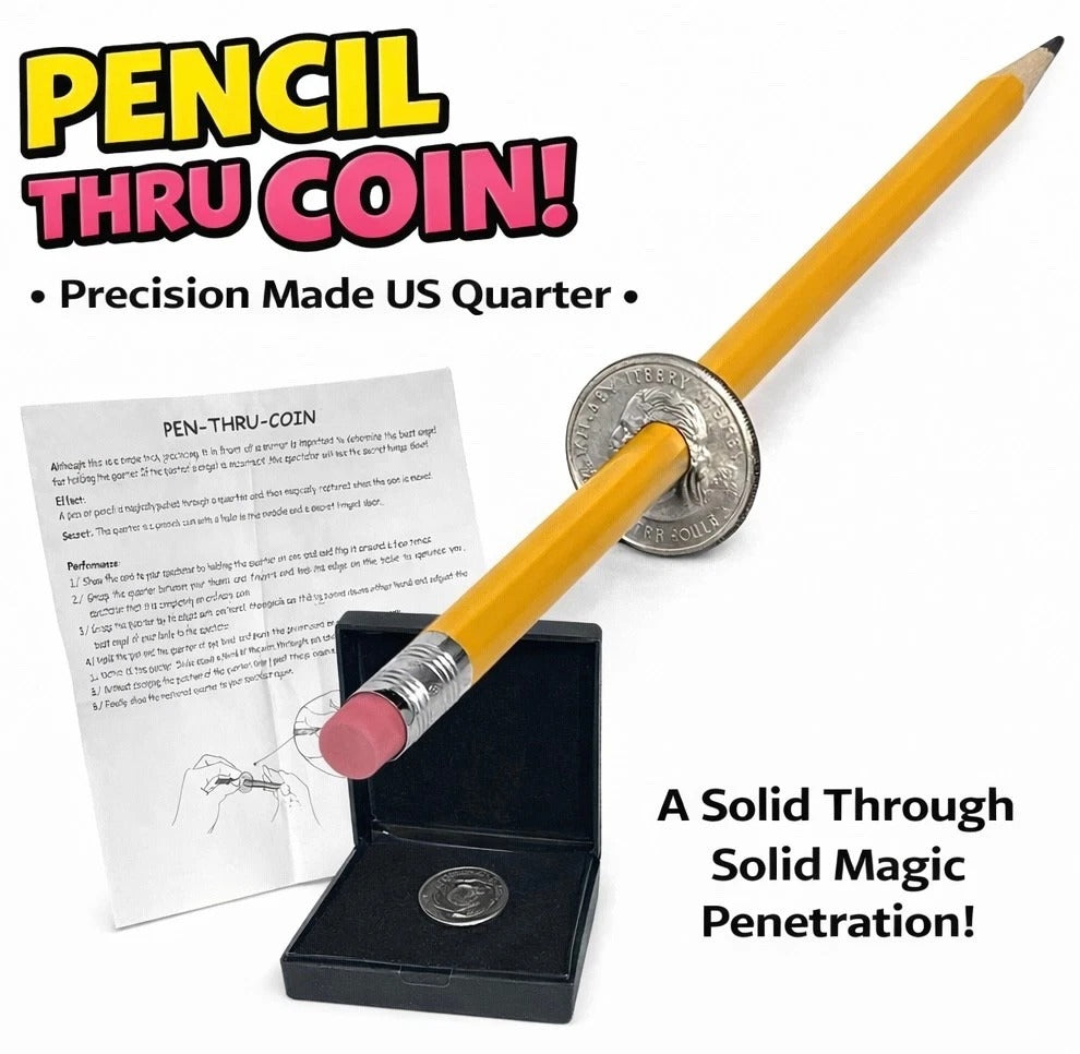 ✨ Pen-Thru-Quarter Magic Coin Trick 👀 Melt Metal Like a Wizard! ✨😲