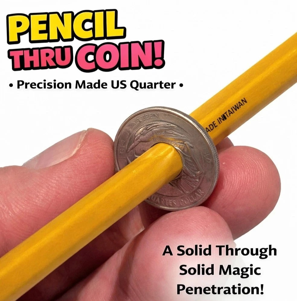 ✨ Pen-Thru-Quarter Magic Coin Trick 👀 Melt Metal Like a Wizard! ✨😲