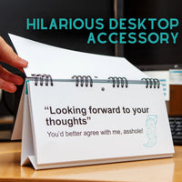 Explore the ideal office humor gift with the "As Per My Last Email - Desk Spiral Flip Book - Funny Office Message Table Signs." It includes a cheeky note: "Looking forward to your thoughts. You’d better agree with me, asshole!"—making it a perfect Secret Santa gift to keep colleagues entertained as they turn through each page.