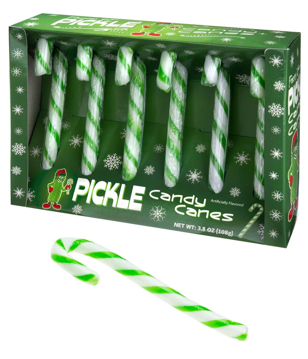 PICKLE Dill Flavored Candy Canes - Funny Christmas Gag Joke Gift - Archie McPhee