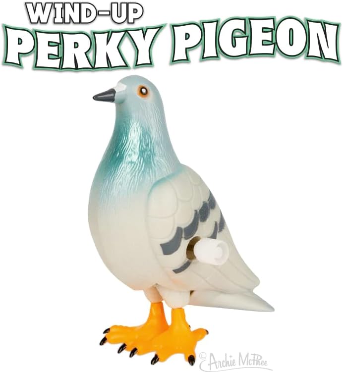 Wind-Up Perky Walking Pigeon - Classic Toy Bird Figure Novelty - Archie McPhee