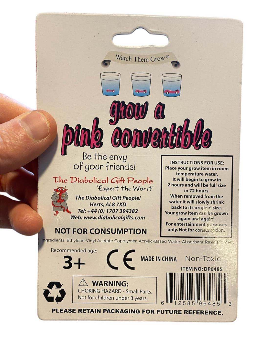 Grow Your Own Pink Convertible Car - Funny Gag Gift, Novelty Joke, Queen of Road