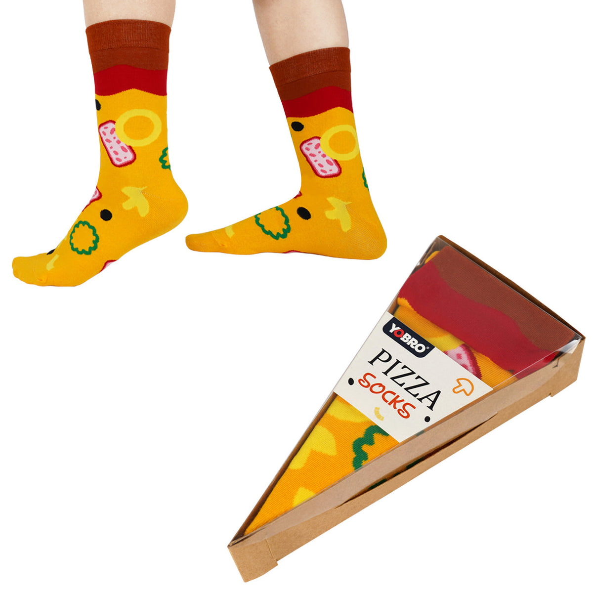 PIZZA SOCKS - Soft Stretchy & Eye Popping Colors - Pizzaholic Fans - Gag Gift