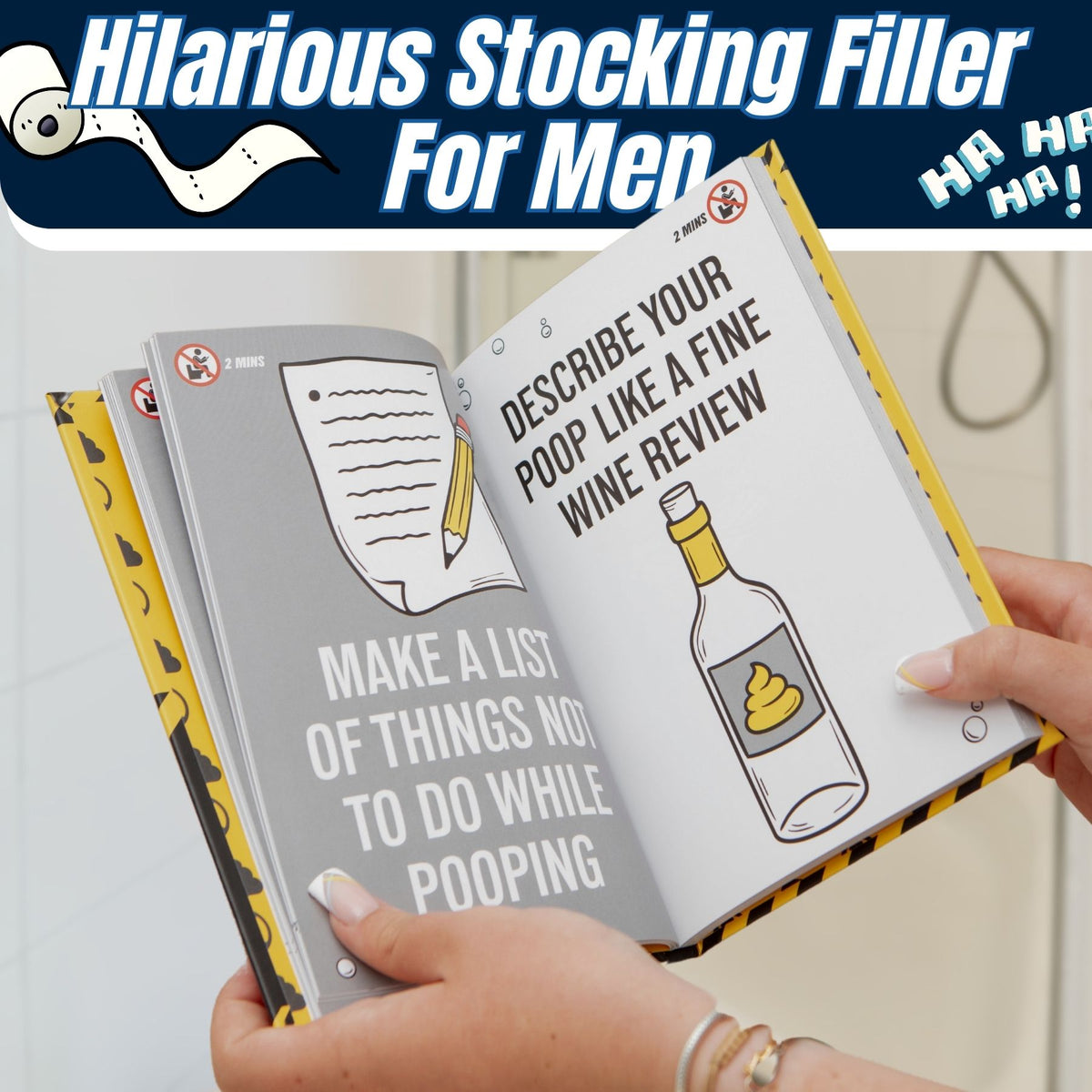 🚽 How To Poop Without Your Phone Funny Bathroom Book 144 Pages Hardcover Gag 😂