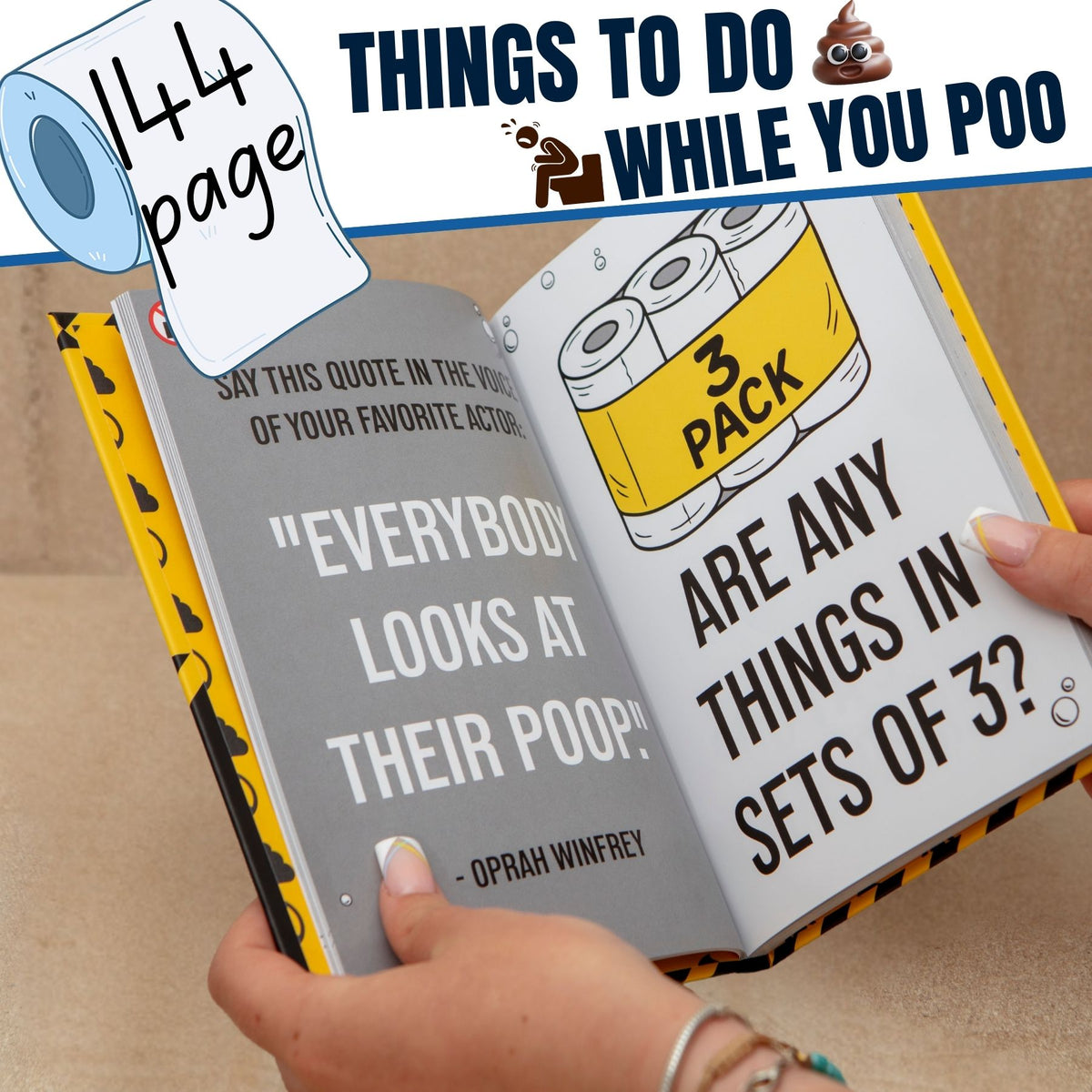 🚽 How To Poop Without Your Phone Funny Bathroom Book 144 Pages Hardcover Gag 😂