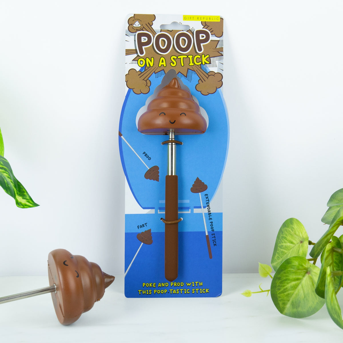 💩 Poop on a Stick – 15" Extendable Gag Toy Funny Fart Prank for Kids & Adults