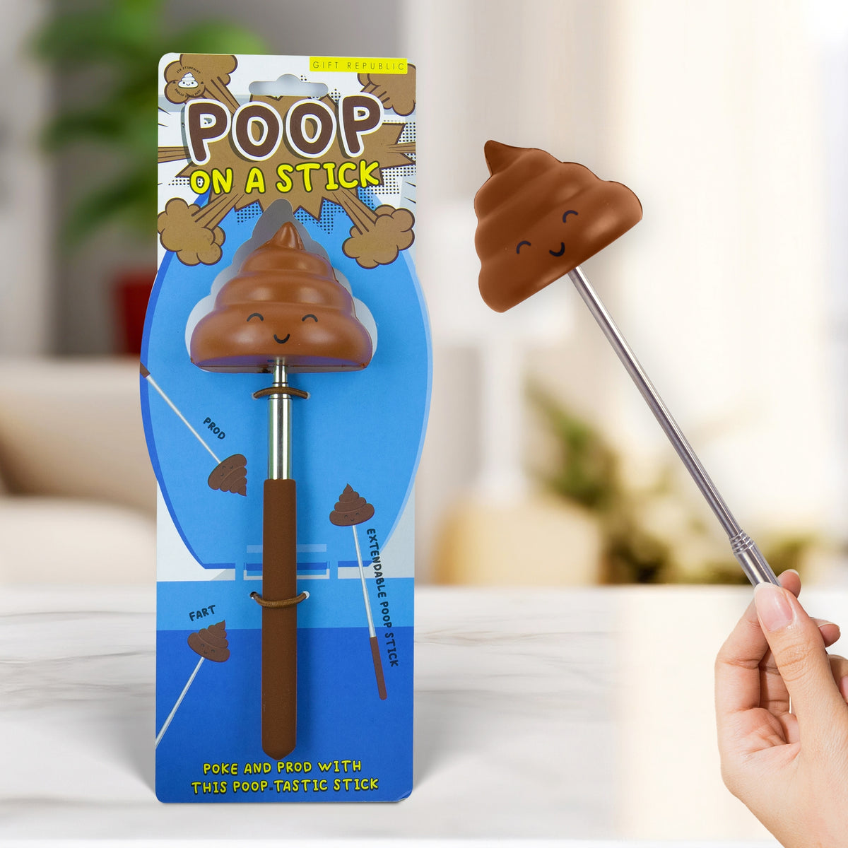 💩 Poop on a Stick – 15" Extendable Gag Toy Funny Fart Prank for Kids & Adults
