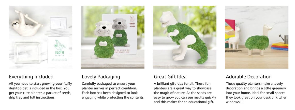 Hairy Beaver Ceramic Planter - Sprouting Chia Pet Plant Pot - Gift Republic